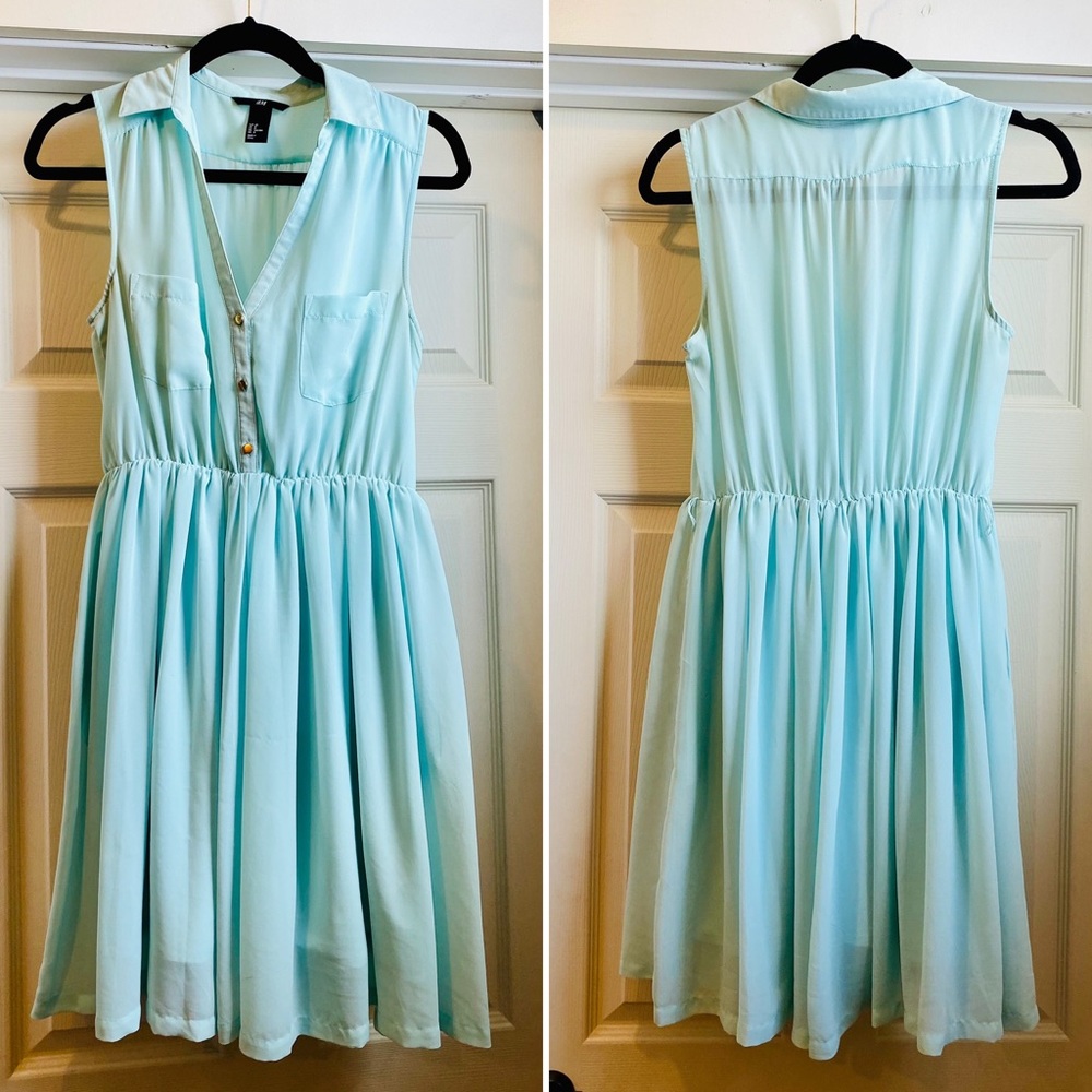 H&M Mint Fit & Flare Dress
